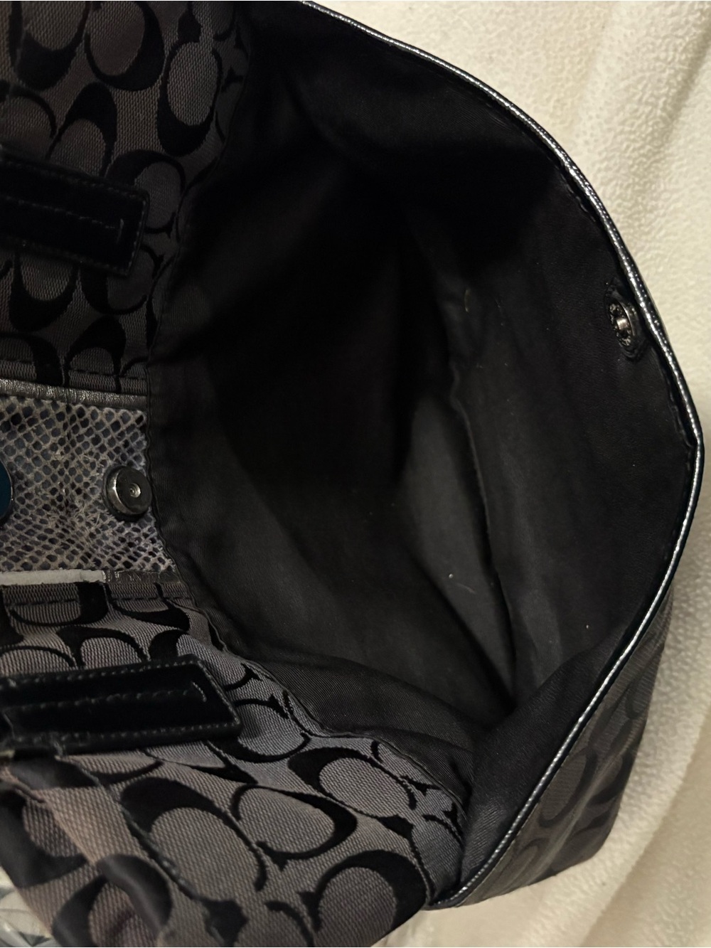 Coach Signature Python Stripe Tote - Picture 9 of 11